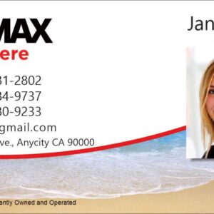 remax business card with seashore background