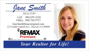 remax business card with your realtor for life! Banner