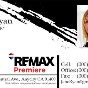 remax small photo business card with black and white background