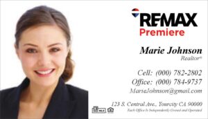 simple remax white business card with photo