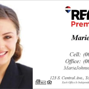 simple remax white business card with photo